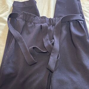 Black Tie-Waist Pants